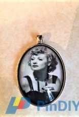 Lucille Ball b&w photo necklace pendant in silver