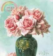 Golden Kite 3194 Vase with pink roses