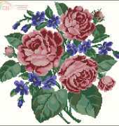 Rose Bouquet Pillow from Cross Stitch and Needlework February 1999