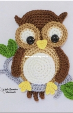 Little Bamboo Handmade Owl appliqués  - English
