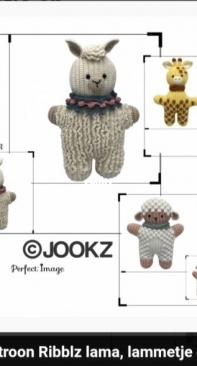 Jookz creaties - Joke Postma - Ribblz - Llama, Lamb and Giraffe - Ribblz - Lama, Lammetje en Girafje - Dutch