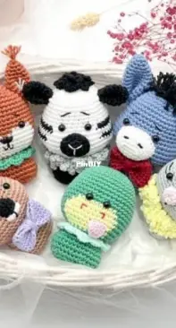 RNata - Natalia Ruzanova - Mini toys - Squirrel, beaver, donkey, mouse, zebra  and snake