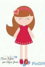 Mimo Perfeito: Alyne Gomes - Bonequinha / Doll Felt Pattern - Portuguese - Free