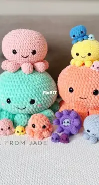 All from Jade - Jade Gauthier Boutin - Adele the Kawaii Octopus Mom and her babies