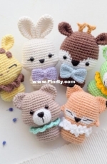 RNata - Natalia Ruzanova - Mini toys - Giraffe bunny fox dragon teddy and reindeer