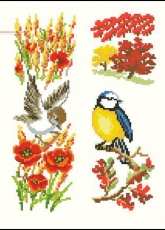 Vervaco 28.501, 28.502, 28.503, 28.504 - 4 Seasons Birds PCS