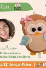 Mimos da Laura Dani Abrao- Marca Página Corujinha / Owl Bookmark Felt Pattern - Portuguese - Free