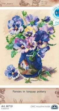 RTO M719 - Pansies in Torquay Pottery