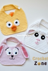 Crochet Zone - Animals Friends Bibs - Free