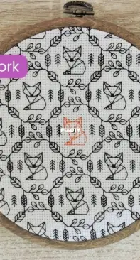 Fox Blackwork pattern by TrunkyStitches