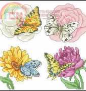 Flores y mariposas