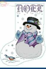 Winter friends Stocking by Pamela Kellogg from The Cross Stitcher