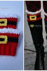AllieCats Hats and Crafts- RaeLynn Orff- Holiday Cheer Boot Cuffs