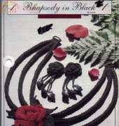 Annie's Attic  - Rhapsody In Black  - The Rose Necklace & Earring Set