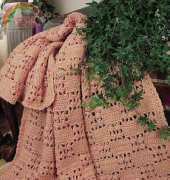 Annie's Attic EAC0481 Checkerboard Lace Crochet Afghan by Carol Alexander