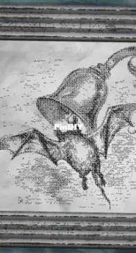 Urban Stitches - Blackwork - Flying Bat with Bell 1861