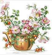 Eva Rosenstand ER 12-278 Dog Roses in Teapot XSD