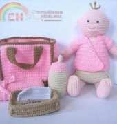 CrochetNPlayDesigns - CraftyAnna - Baby doll diaper bag