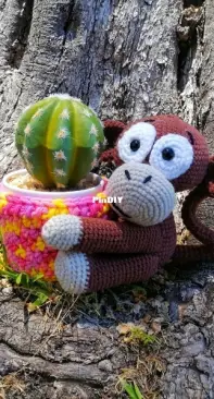 Monkey Plant Pot Cover