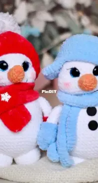 Lana Crochet Pattern - Lana Mi Toys - Irene / Irina Ilinova - Snowman - Muñeco de Nieve - English and Spanish