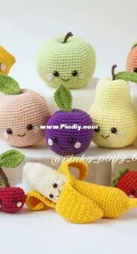 Pinky Pinky Blue - Nadejda Khegay - Fruits - Apple,lemon,strawberry,watermelon,peach, pineapple,pear, banana- Russian