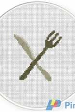 Daily Cross Stitch - Knife and Fork