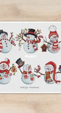 Christmas Snowman Cross Stitch Pattern Set by Vitalia Mishchuk