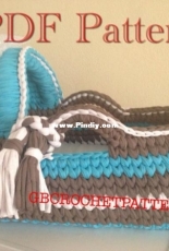 GB Crochet Pattern - Gina L B - Baby Moses Basket on crochet base
