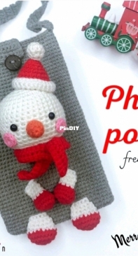 Lim Lenn - Pattern by Lim - Nguyen Lim - Phone Pouch Snowman - Free