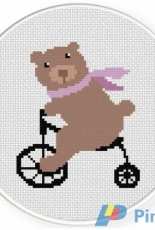 Daily Cross Stitch - Bear on a Bike