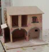 Wooden houses for the nativity, all done by hand.