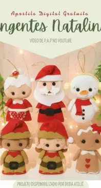Duda Atelie - Christmas Ornaments - Pingentes Natalinos - Portuguese - Free