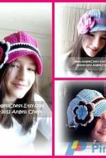 Angels Chest Boutique - Mary Angel Morris - 4 Beanie with Visor and flower