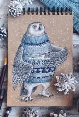 Animals in Sweaters - Polar Owl by Ekaterina Gafenko and Mila Vozhd