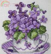 Teacup Posies  February - Violets   by Donna Wermillion