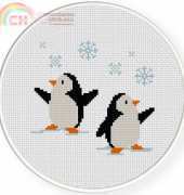 Daily Cross Stitch - Penguins in Snow