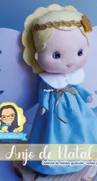 Tina Santos Artesanato - Christmas Angel - Anjo de Natal - Portuguese - Free