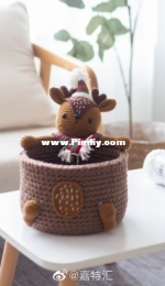 Jia Te Hui - Christmas Deer Doll Head Storage Basket - Chinese - Free