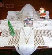 hardanger doily Christmas with musical instruments