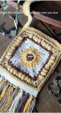 M&M Crochet Designs - Melanie Grobler - Boho Sunflower Bag - Free