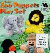 Annies Attic - Cynthia Harris - Crochet Zoo Puppets Play Set