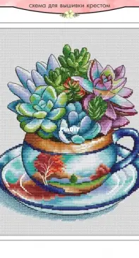 Succulents In a Cup by Antonina Tretyakova