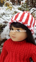 Peppermint Schtick Hat for an 18” doll by Hazel Rose Spencer-Free