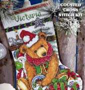 Design Works 5391 Victorian Bear Stocking by Joan Elliott