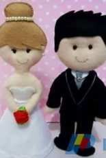 Più Bella - Noivinhos / Bride and Groom Felt Pattern - Portuguese - Free
