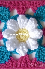 Crochet Sweet Daisy Square - Artisan Loops- English