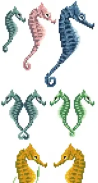 Seahorses from Jill Oxton's Cross Stitch & Beading 65 PCS