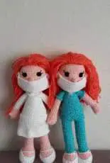 Amigurumi Two Dolls with Masks