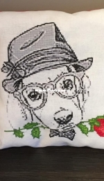 dog with rose - los disenos de inma