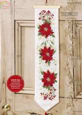 Christmas Poinsettia Bellpull by Lesley Teare from Cross Stitch Gold 124 XSD